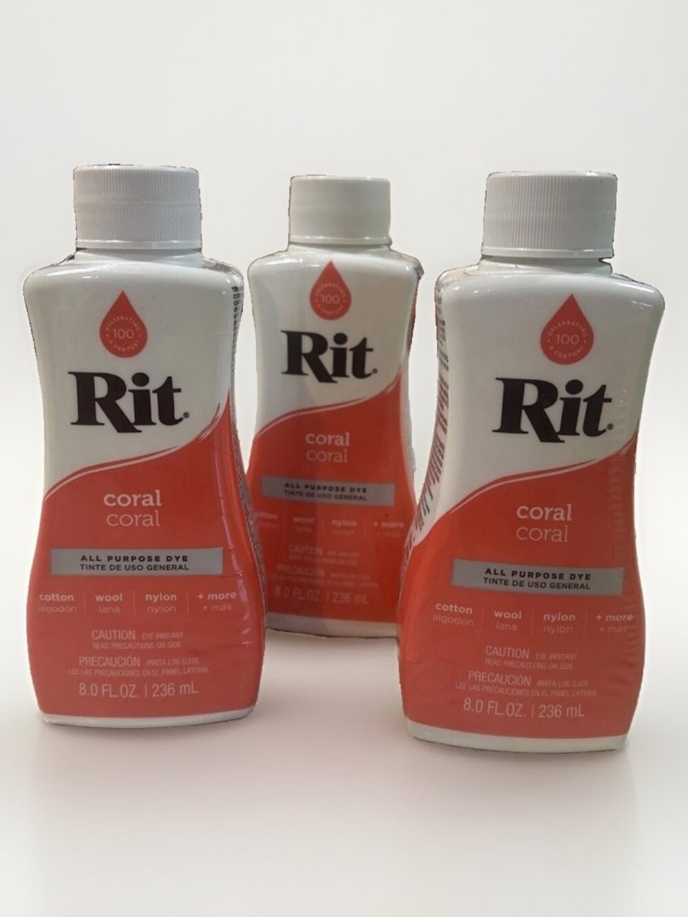 Rit All Purpose Dye, Coral, 8 fl oz Tie Dye Craft Clothing Activity Bright Color